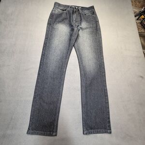Vintage Genes Jeans Mens 28x29 Blue Black Denim Straight Leg Distressed